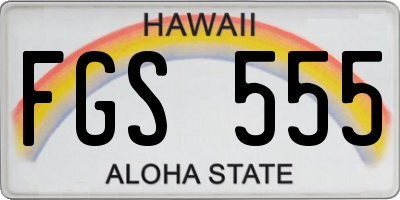 HI license plate FGS555