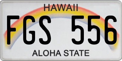 HI license plate FGS556