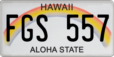 HI license plate FGS557
