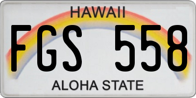 HI license plate FGS558