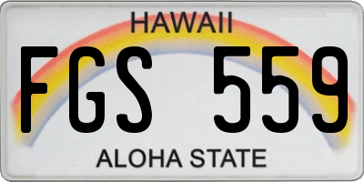 HI license plate FGS559