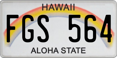 HI license plate FGS564