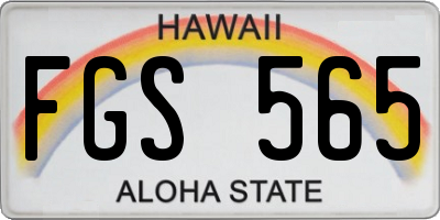 HI license plate FGS565