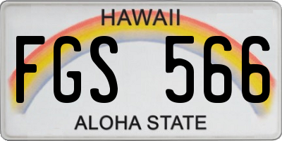 HI license plate FGS566