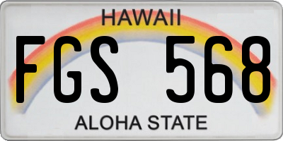 HI license plate FGS568
