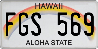 HI license plate FGS569