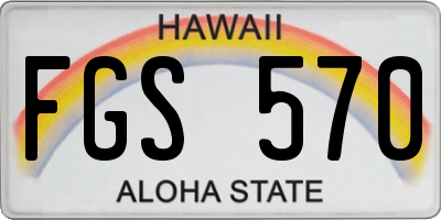 HI license plate FGS570