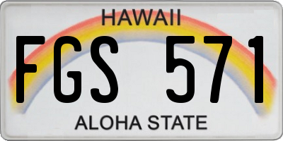 HI license plate FGS571