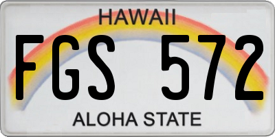 HI license plate FGS572