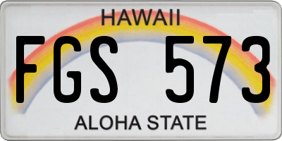 HI license plate FGS573