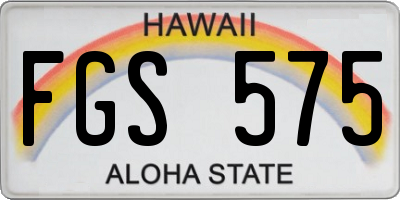 HI license plate FGS575