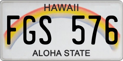 HI license plate FGS576