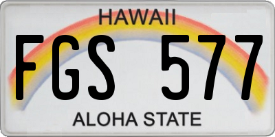 HI license plate FGS577