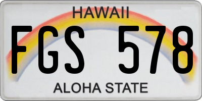 HI license plate FGS578