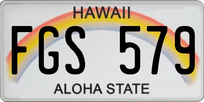 HI license plate FGS579
