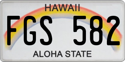 HI license plate FGS582