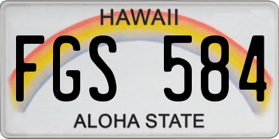 HI license plate FGS584