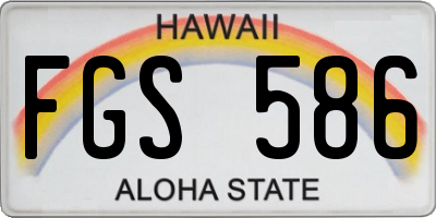HI license plate FGS586