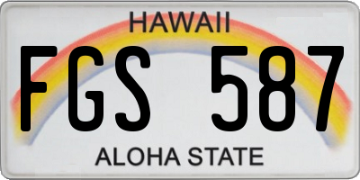 HI license plate FGS587