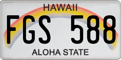 HI license plate FGS588