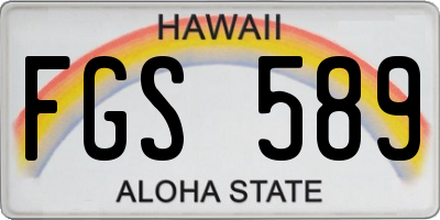 HI license plate FGS589