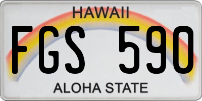 HI license plate FGS590
