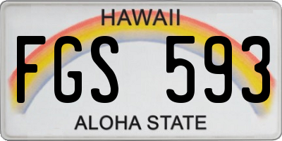 HI license plate FGS593