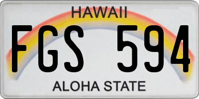 HI license plate FGS594