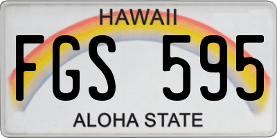 HI license plate FGS595
