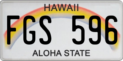 HI license plate FGS596