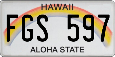 HI license plate FGS597
