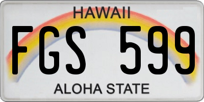 HI license plate FGS599