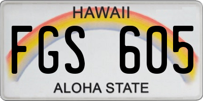 HI license plate FGS605