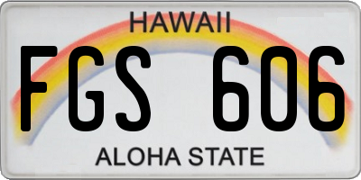 HI license plate FGS606