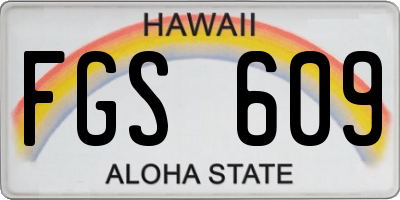 HI license plate FGS609