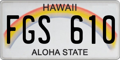 HI license plate FGS610