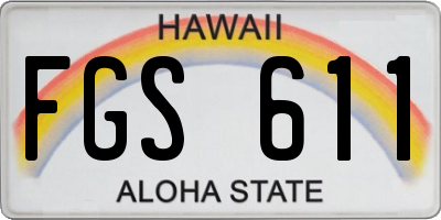 HI license plate FGS611