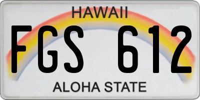 HI license plate FGS612
