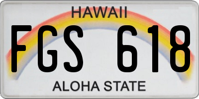 HI license plate FGS618