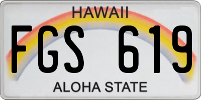 HI license plate FGS619