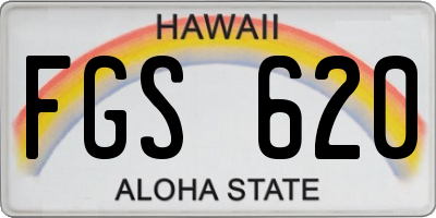 HI license plate FGS620