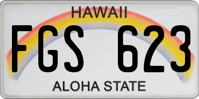 HI license plate FGS623