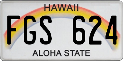 HI license plate FGS624