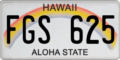 HI license plate FGS625