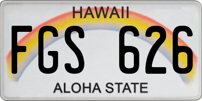 HI license plate FGS626
