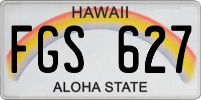 HI license plate FGS627