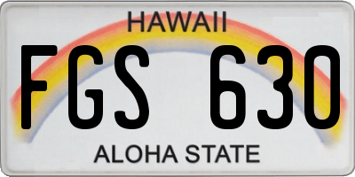 HI license plate FGS630