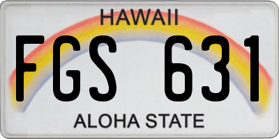 HI license plate FGS631