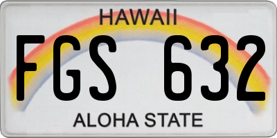 HI license plate FGS632