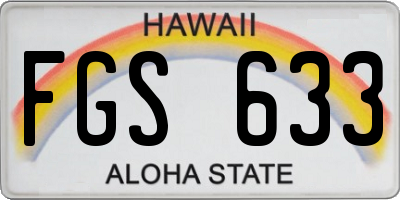 HI license plate FGS633